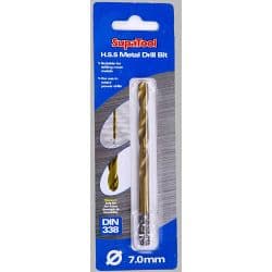 SupaTool Titanium Coated HSS Drill Bits - 7x109mm