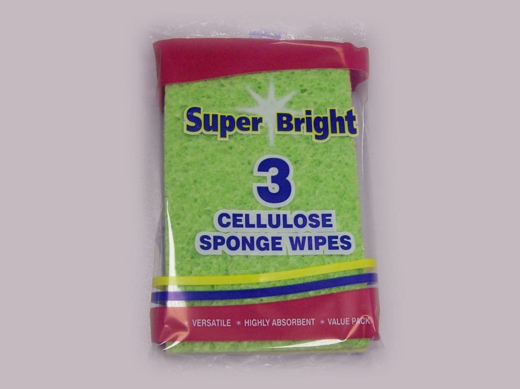 Superbright Cellulose Sponge Wipes - Pack 3