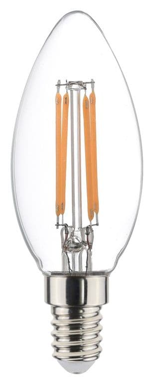 Sylvania LED Retro Candle Lamp Clear 470 Lumen E14 SES - Warm White