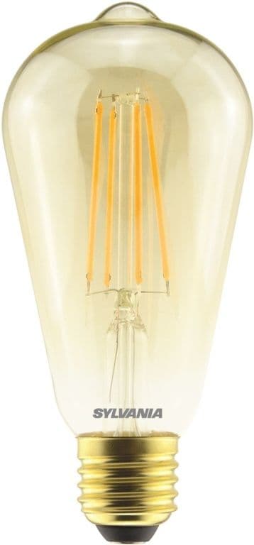 Sylvania LED Retro ST64 Lamp Gold 560 Lumen E27 ES - Warm White