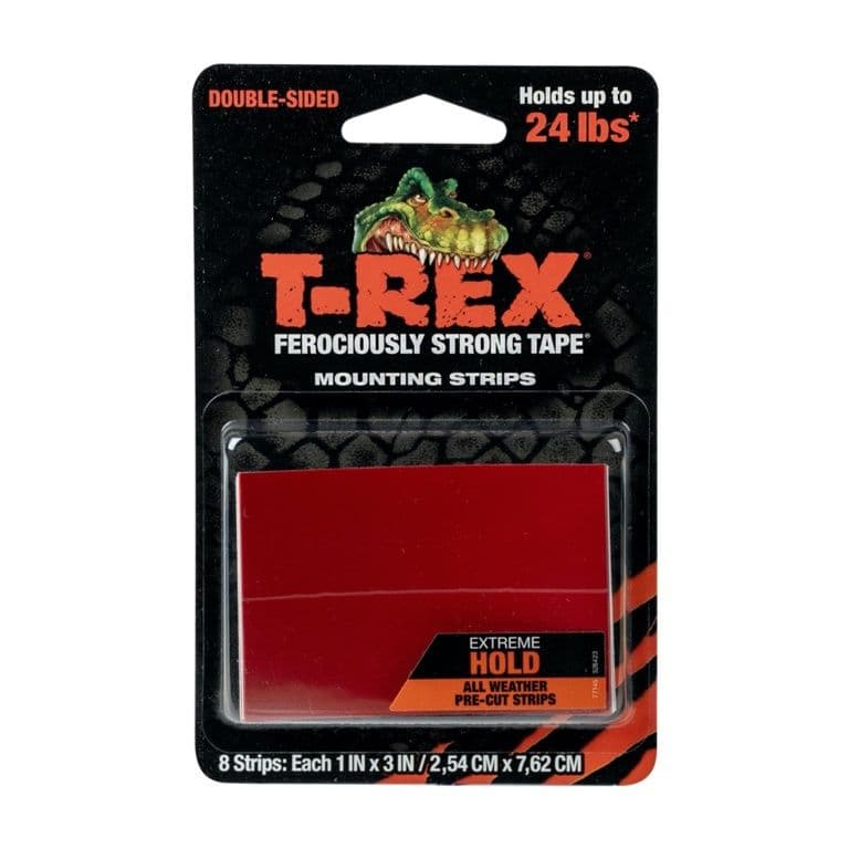 T-Rex Ferociously Strong Mount Strips Pack 8 - 2.54 x  7.62cm