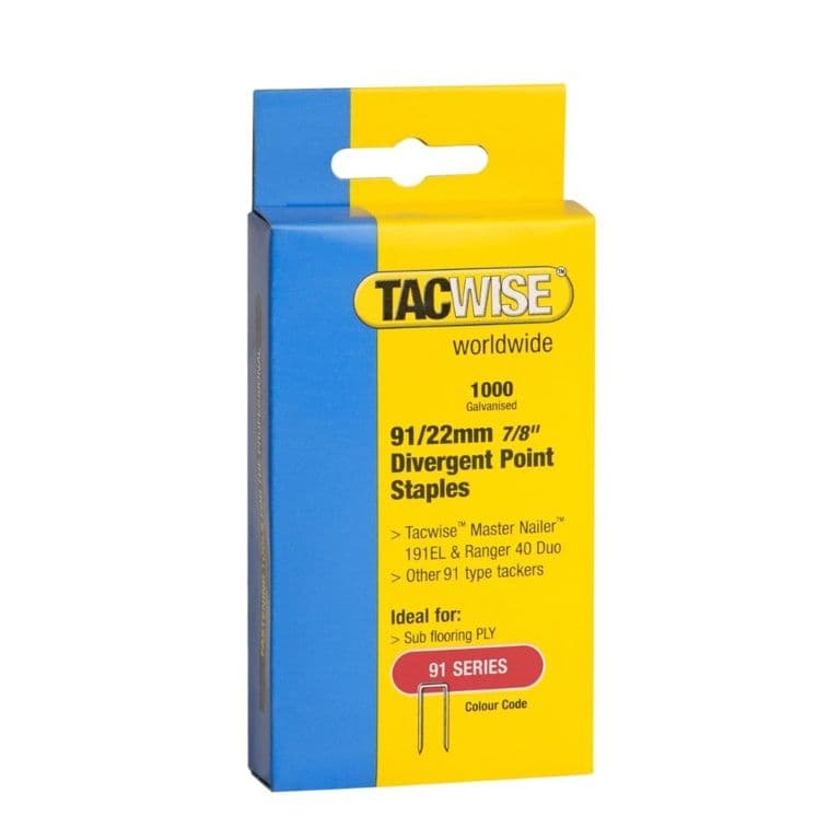 Tacwise Divergent Point Crown Staples 91/22mm - Pack 1000