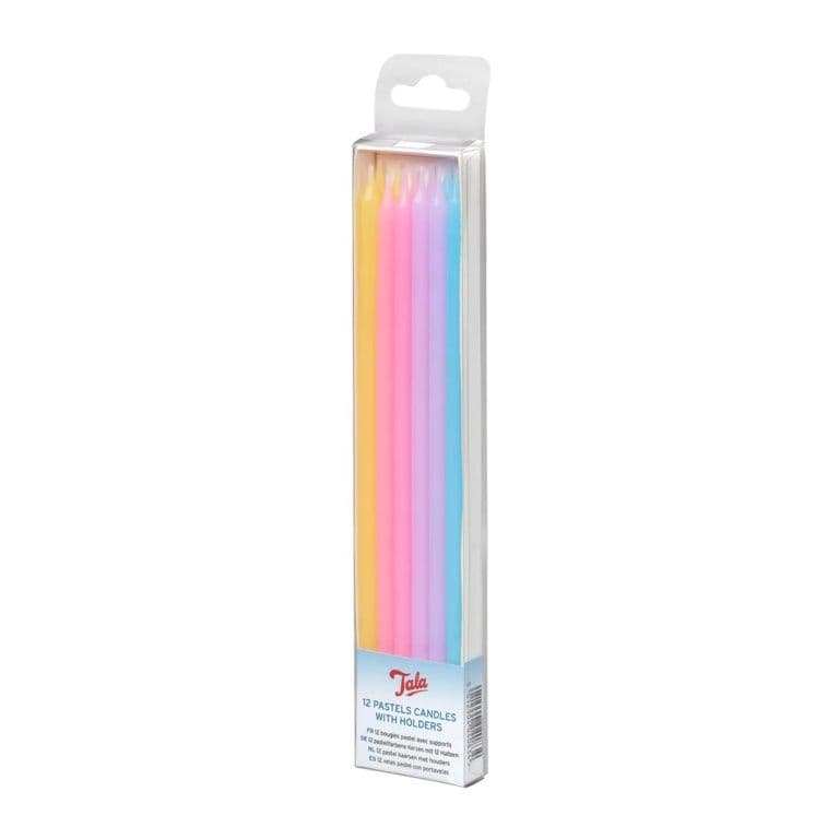 Tala 12 Pastels Candles - With Holders