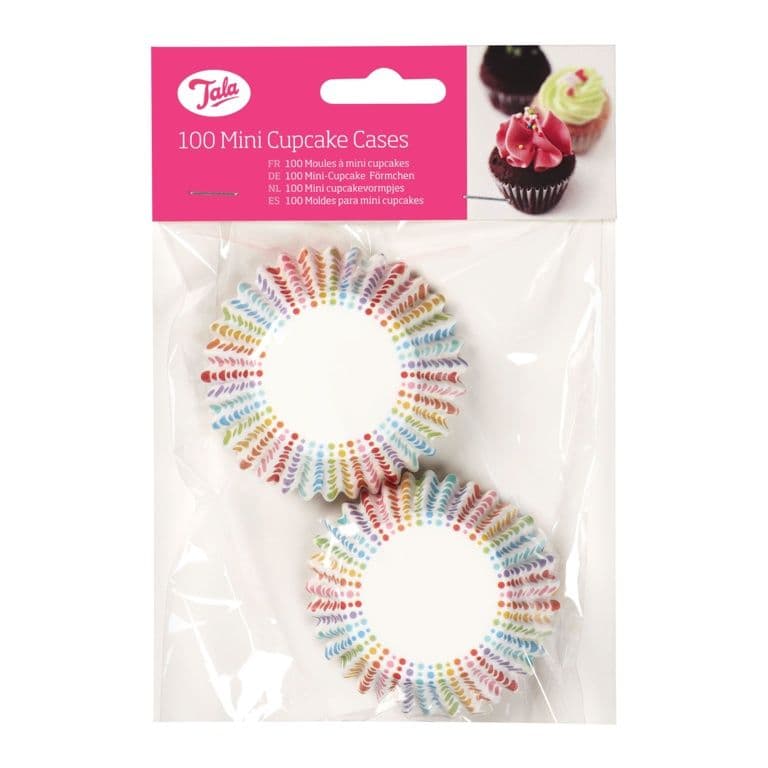 Tala Rainbow Dotty Mini Cupcake Cases - Pack 100