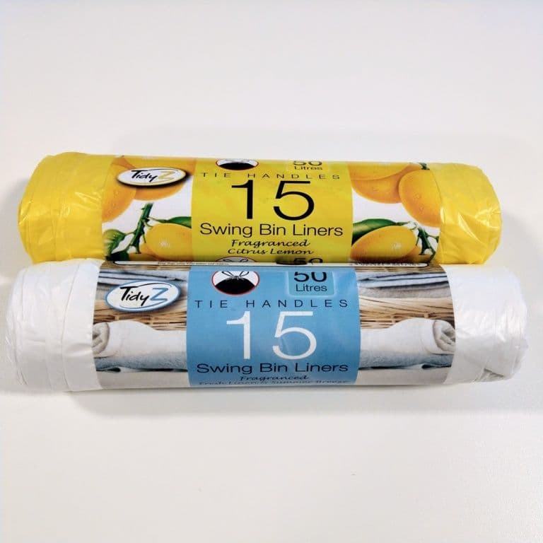 Tidyz Fragranced Swing Bin Liners With Tie Handles - Pack 15