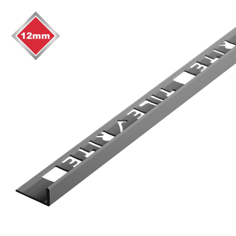 Tile Rite L Profile Trim 12mm x 2.44m - Grey Plastic