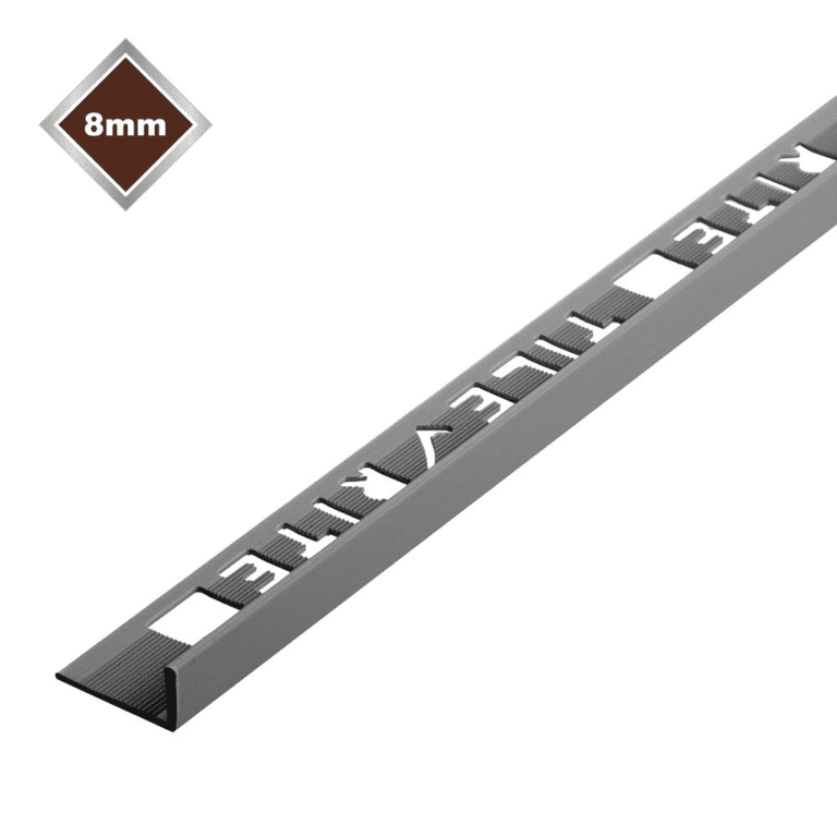 Tile Rite L Profile Trim 8mm x 2.44m - Grey Plastic