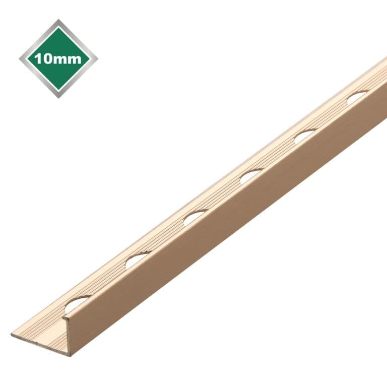 Tile Rite Stainless Steel Effect Metal Tile Trim L Profile - 10mm x 2.44m