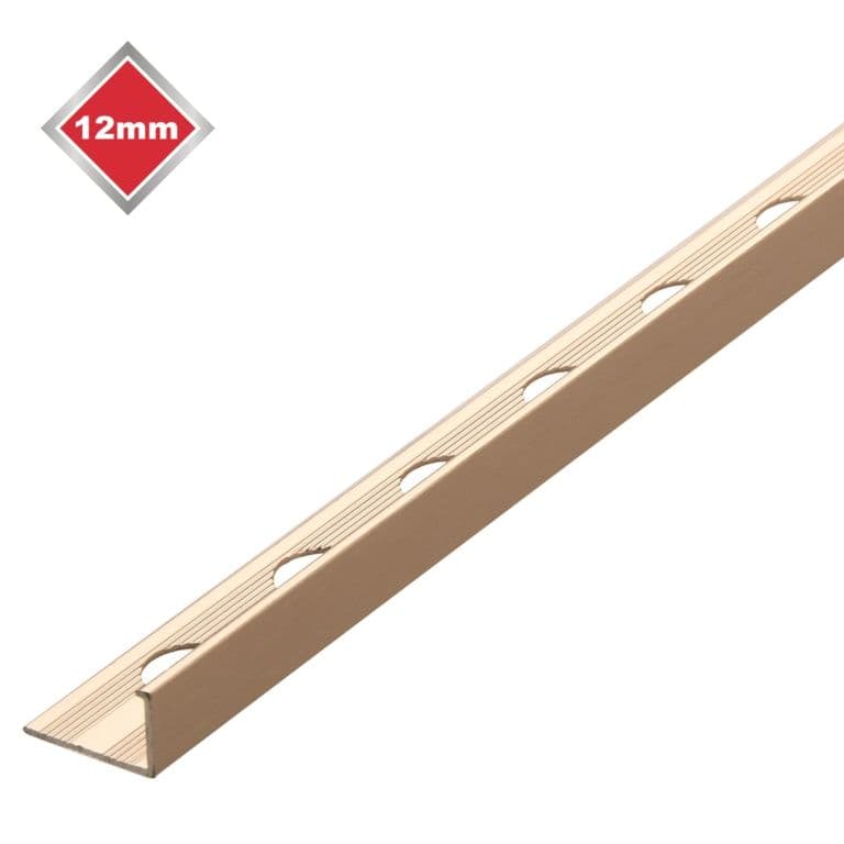 Tile Rite Stainless Steel Effect Metal Tile Trim L Profile - 12mm x 2.44m
