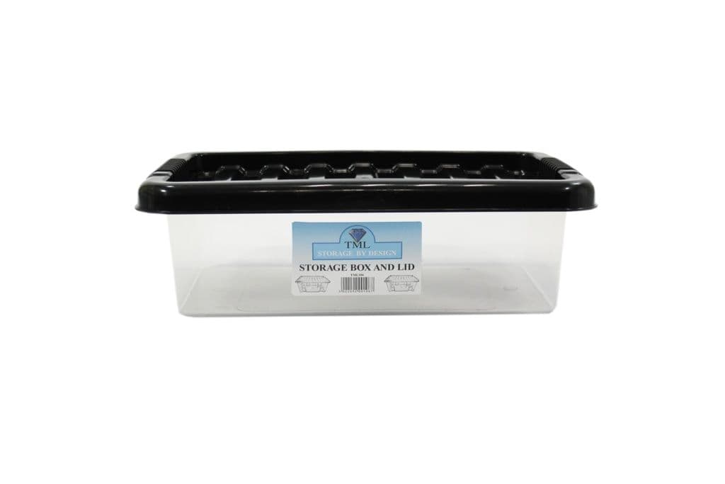 TML Shoe Box & Black Lid - 6L Clear