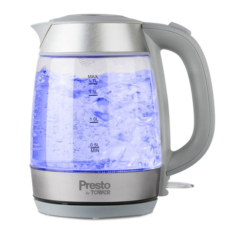 Tower Presto Glass Kettle 1.7L - Grey 2200w