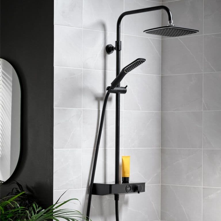 Triton Push ButtonThermostatic Mixer Shower - Matte Black