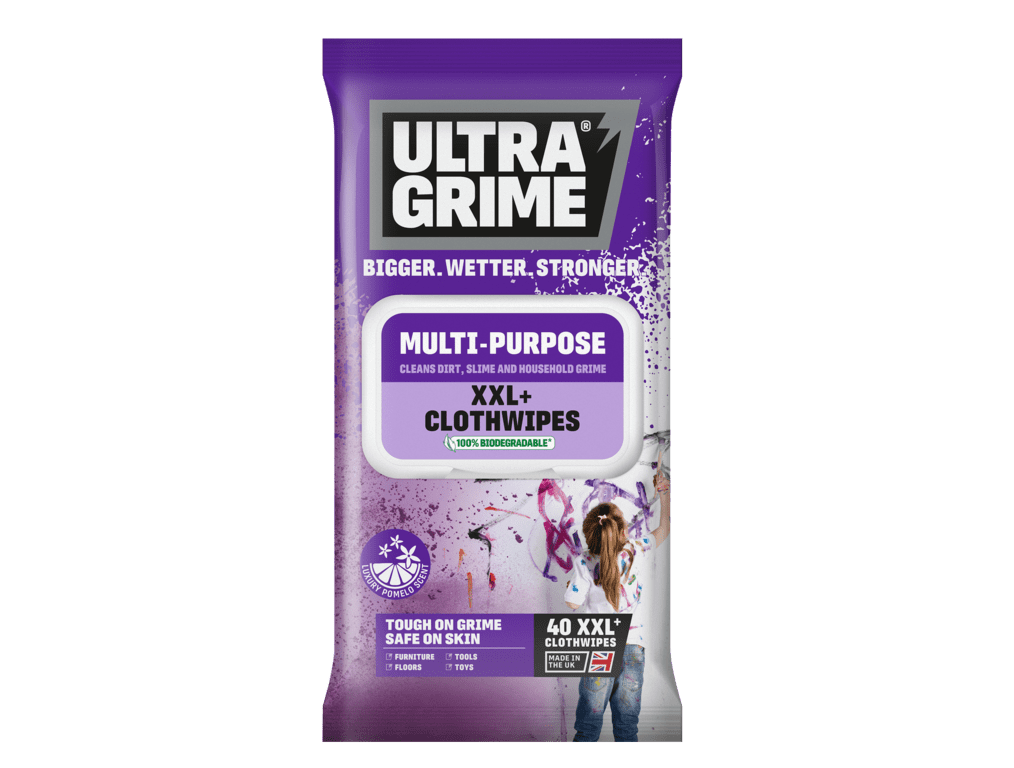 Ultragrime Life Multi Purpose Pomelo Cloth Wipes - XXL 40 Pack