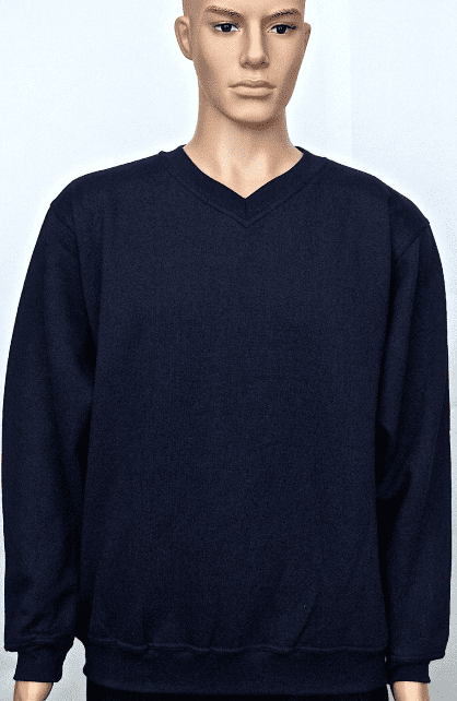 Uneek Heavyweight Navy V-Neck Sweatshirt - L