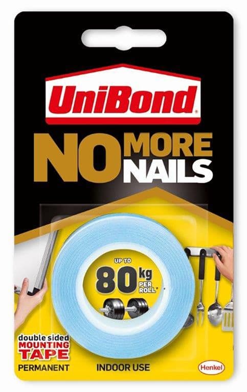 UniBond No More Nails On A Roll - Permanent Strong Bond 19mm x 1.5m