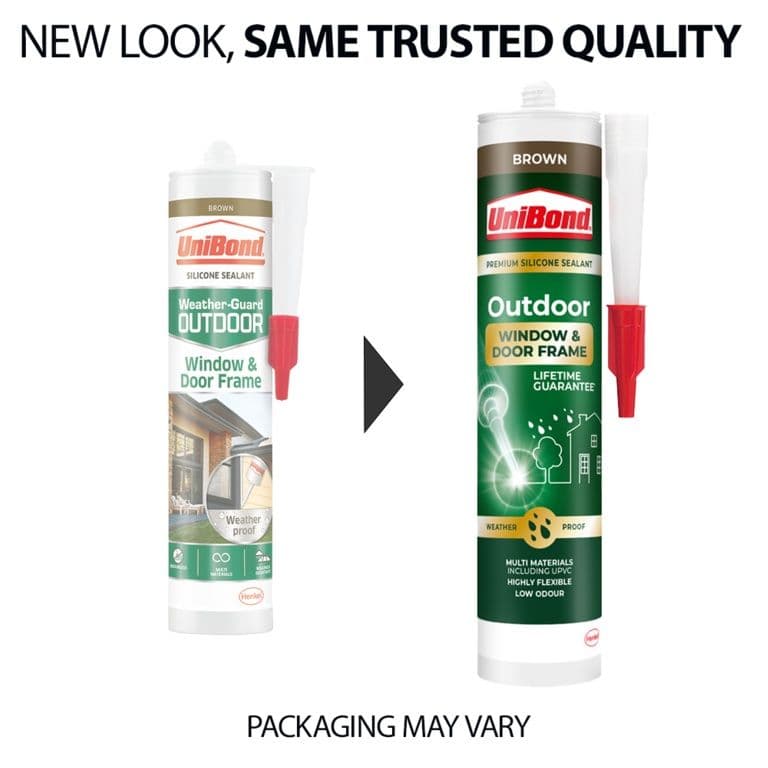 UniBond Outdoor Window & Door Frame Sealant Cartridge - 392g Brown