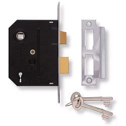 Union 2 Lever Mortice Lock - Chrome Finish - 2.5"