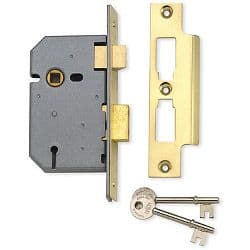 Union 3 Lever Mortice Sashlock - Satin Chrome Finish 2.5"