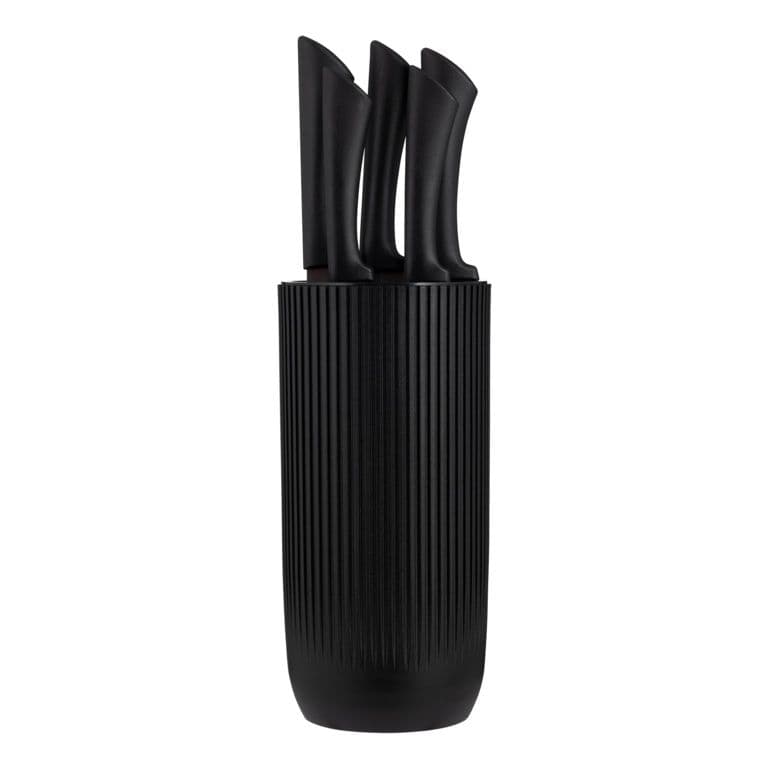 Viners Everyday Black Ripple Knife Block - 5 Piece