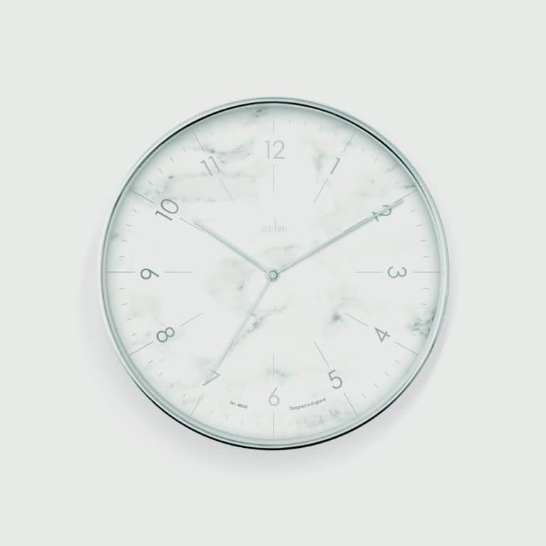 Webster Non Ticking Clock 30cm - Chrome