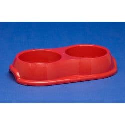 Whitefurze 32cm Double Pet Bowl - Assorted
