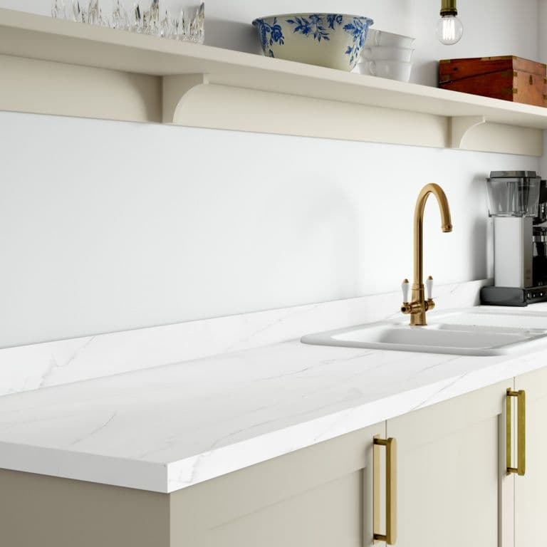 Wilsonart Light Marble Worktop Square Edge - 3mx 600 x 38mm