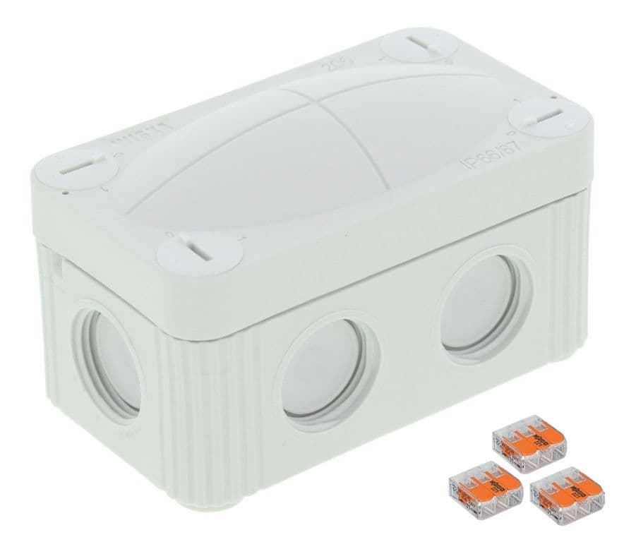 Wiska Combi 206/3XWAGO Junction Box - IP66/67 Grey