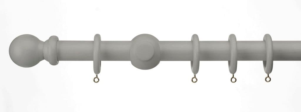 Woodside 28mm Ball Wooden Pole M/Grey - 240cm