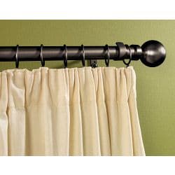 Woodside Black Metal Extending Curtain Pole - 120cm-210cm, 16-19mm diameter