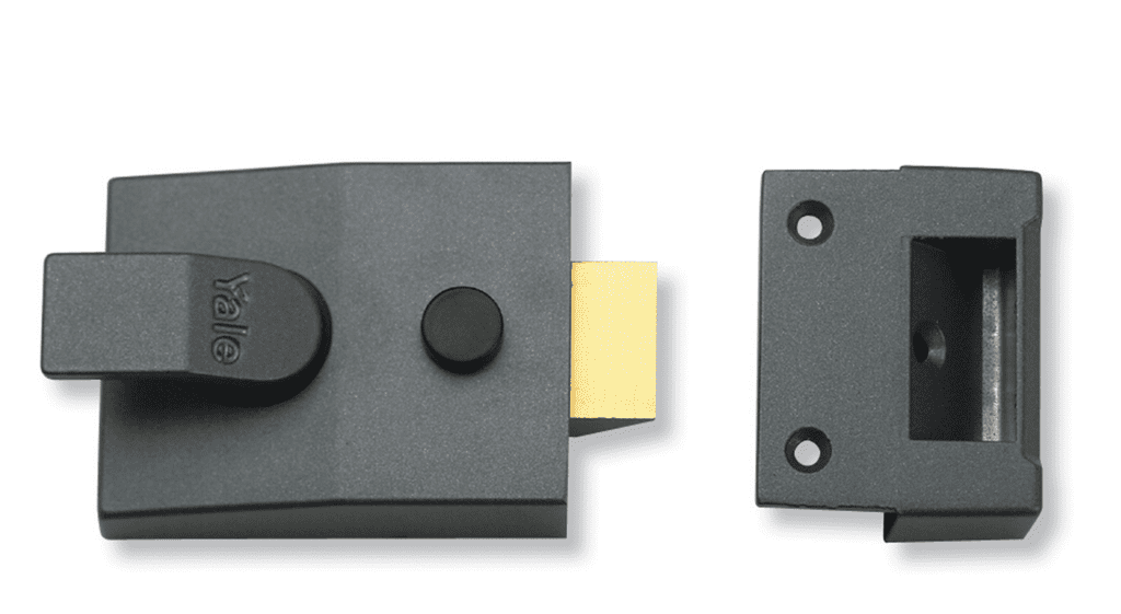 Yale Deadlocking Standard Nightlatch Security Lock - Dark Metal Grey Case - 60mm