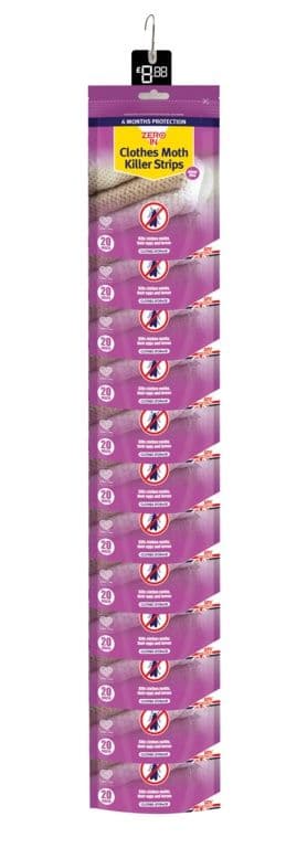 Zero In Clothes Moth Killer Strips Pack 20 - Clip 24