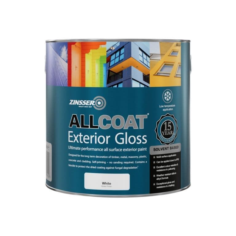 Zinsser Allcoat Exterior Solvent Based Gloss White - 2.5L